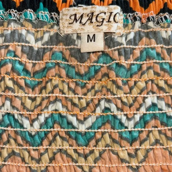 Magic Strapless Chevron Maxi Dress in Orange, Teal, Black, White - Picture 2 of 14